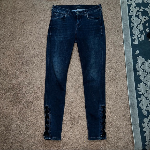 Scotch & Soda La Bohemienne Mid-Rise Skinny Jeans w/ Lace-Up Detail - Size 29/32 - Picture 3 of 14